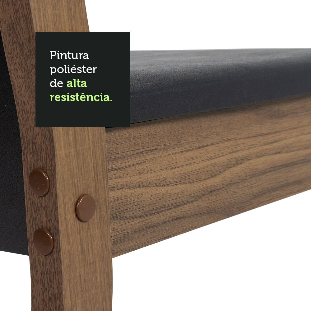Conjunto de Comedor 6 Sillas Marrón/Negro Beverly Madesa