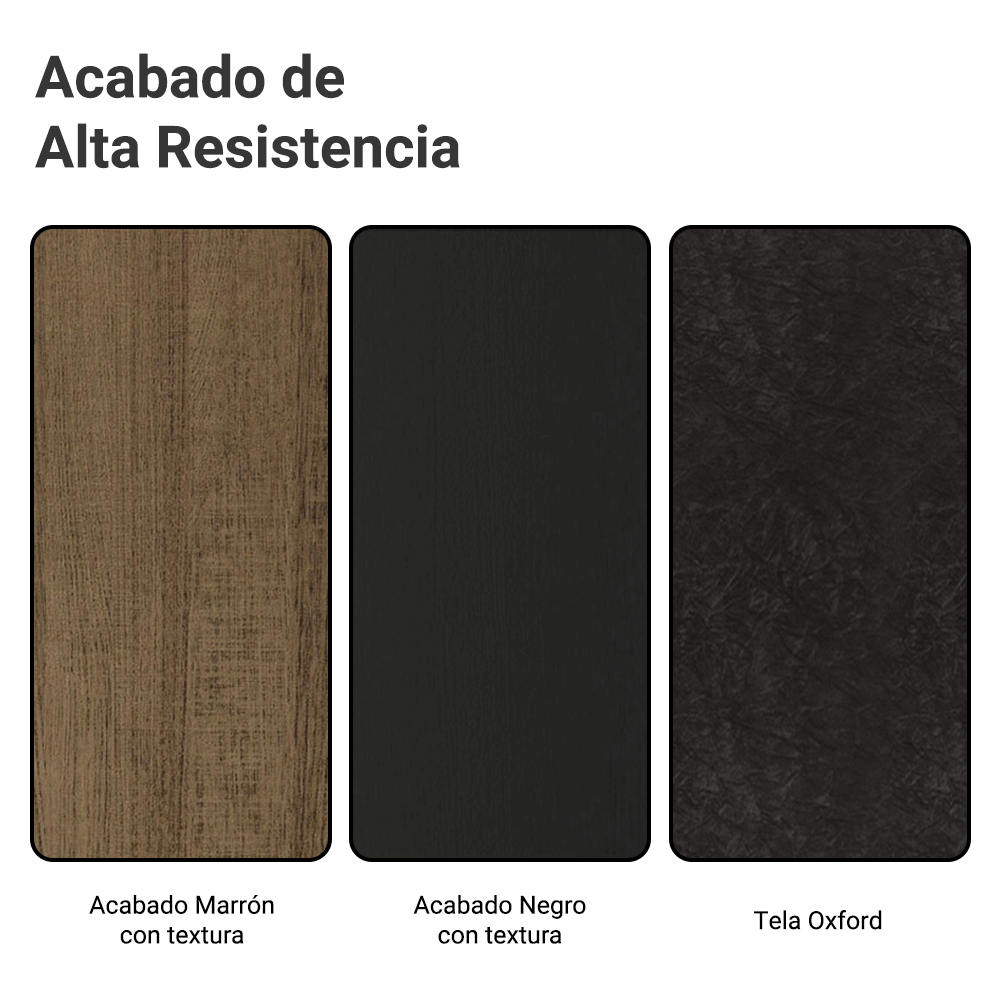 Juego de Comedor Mesa con Encimera de Madera 6 Sillas Marrón/Negro/Oxford Allegro