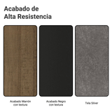 Juego de Comedor Mesa con Encimera de Madera 6 Sillas Marrón/Negro/Silver Allegro