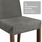 Conjunto de Comedor 6 Sillas Marrón/Silver Grasse Madesa