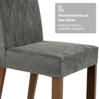 Conjunto de Comedor 6 Sillas Marrón/Negro/Silver Luso Madesa