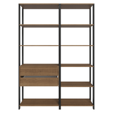 Armario Estante Multiuso 2 Cajones 9 Niveles 129cm Marrón/Negro