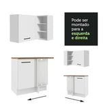 Cocina Integral de Esquina 486cm Blanco Encimera Marrón 60cm de Profundidad Agata 01