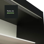Clóset Matrimonial 170 cm 3 Puertas Corredizas Con 1 Espejo 2 Cajones Negro Lyon Madesa