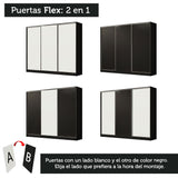 Clóset Matrimonial 100% MDF Royale 3 Puertas Corredizas Negro/Negro/Blanco