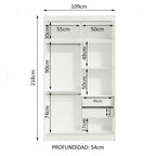 Clóset Soltero 109 cm 2 Puertas Corredizas 2 Cajones Blanco Tokio Madesa