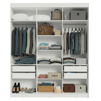 Clóset Matrimonial 180 cm 6 Puertas Con 2 Espejos 4 Cajones Blanco Venus Madesa