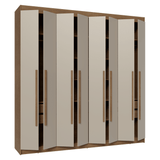 Clóset Matrimonial Venus 8 Puertas Batientes Marrón/Crema/Marrón
