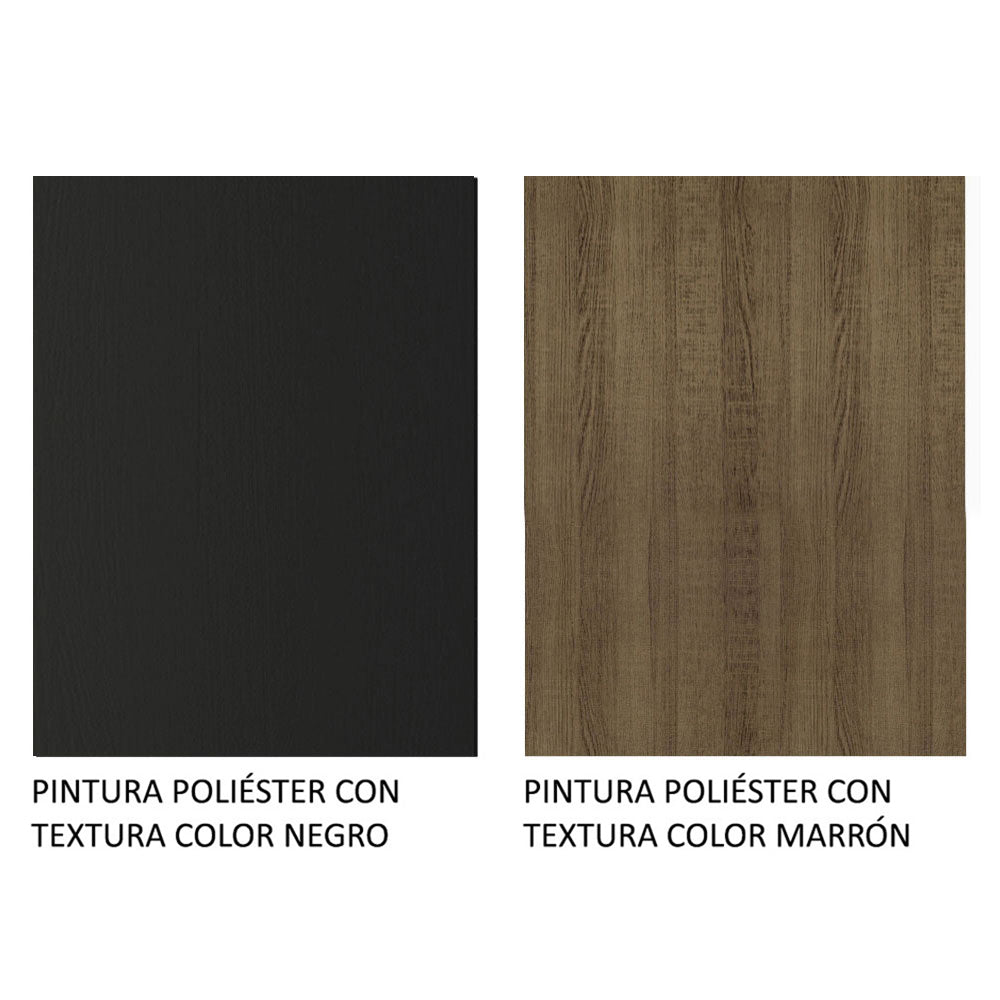 Clóset Matrimonial 170 cm 3 Puertas Corredizas 2 Cajones Negro/Marrón Sublime Madesa