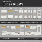 Kit Reims 60 cm con Gabinete Superior y Bajo con 3 Cajones Blanco