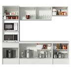 Cocina Compacta 240 cm con Mueble para Horno Blanco Topázio Madesa