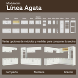 Gabinete Bajo para Fregadero con Accesorios de Cocina 120 x 60 cm 2 Puertas (Con Encimera) Agata Blanco