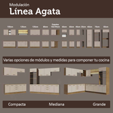 Gabinete Bajo para Fregadero con Accesorios de Cocina 120 x 60 cm 2 Puertas (Con Encimera) Agata Marrón/Crema