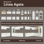 Gabinete Bajo para Fregadero con Accesorios de Cocina 120 cm 2 Puertas Blanco/Marrón Agata Madesa