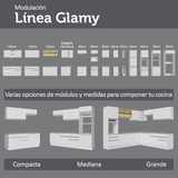 Gabinete Bajo para Fregadero con Accesorios de Cocina 120 x 60 cm 1 Puerta 2 Cajones (Con Encimera) Glamy Blanco