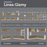 Gabinete Bajo para Fregadero con Accesorios de Cocina 120 x 60 cm 1 Puerta 2 Cajones (Con Encimera) Glamy Blanco/Marrón
