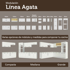 Gabinete Bajo para Fregadero con Accesorios de Cocina 120 cm 2 Puertas 3 Cajones Blanco Agata Madesa