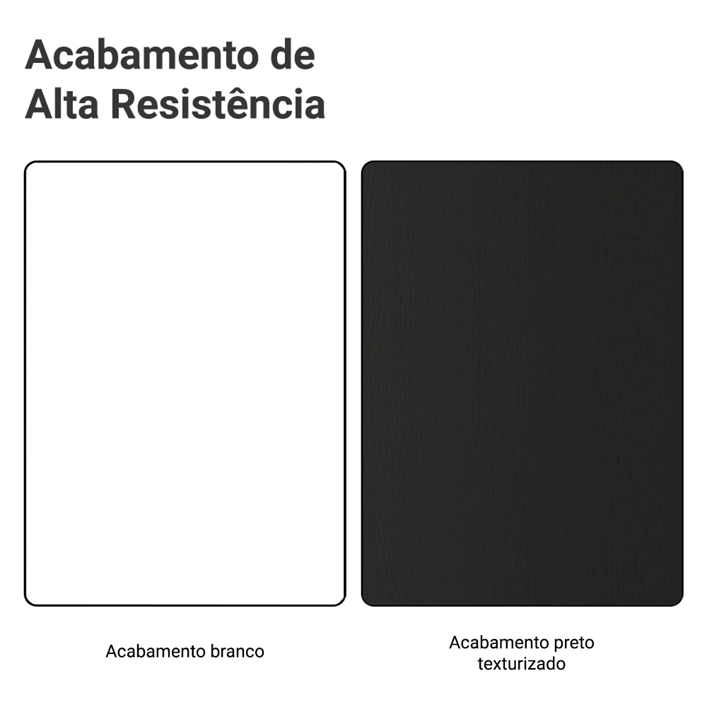 Gabinete Bajo 120 cm 2 Puertas 3 Cajones Blanco/Negro Glamy Madesa