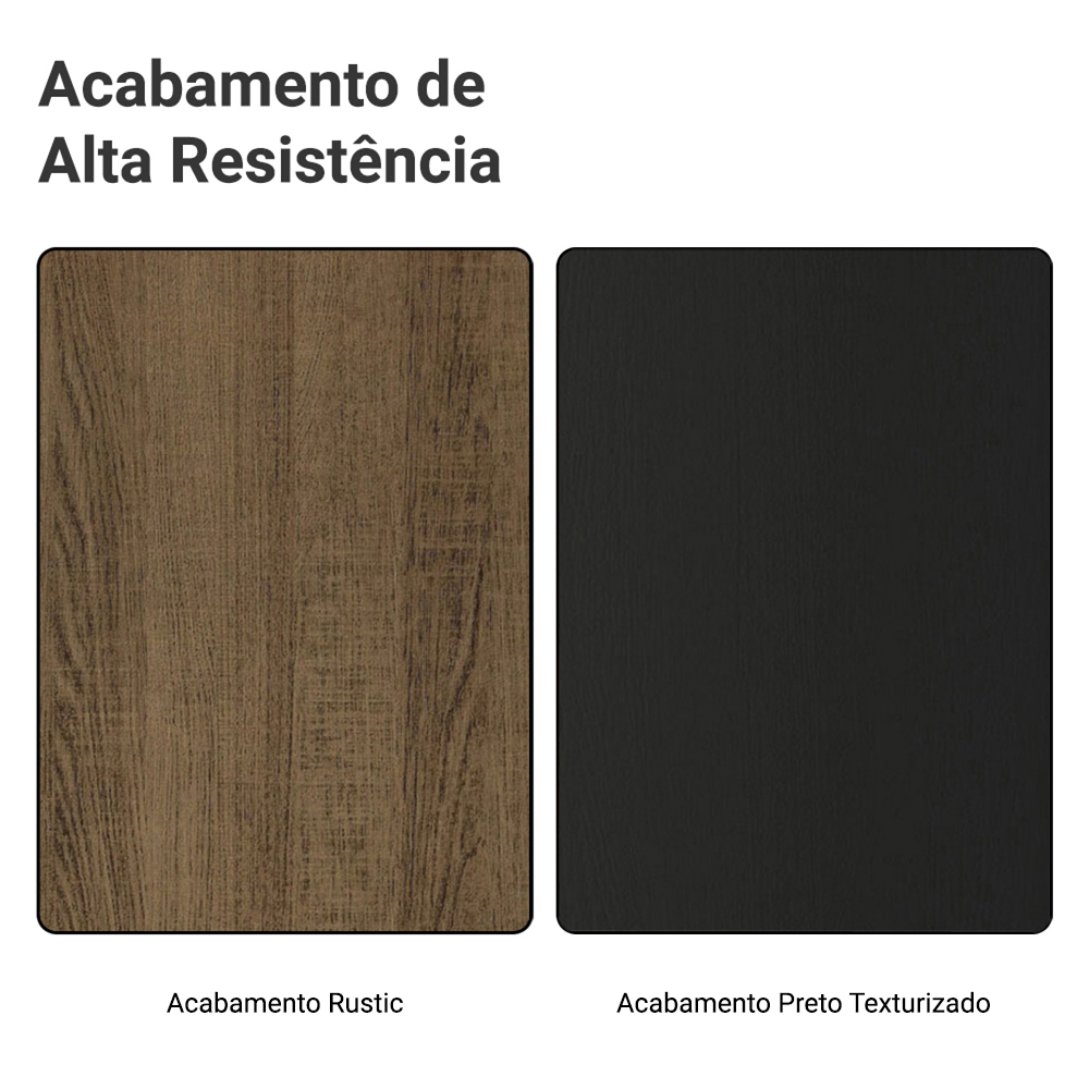 Gabinete Bajo para Tarja 120 x 60 cm 2 Puerta 3 Cajones (Con Encimera) Glamy Marrón/Negro
