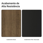 Gabinete Bajo 120 cm 2 Puertas 3 Cajones Marrón/Negro Glamy Madesa