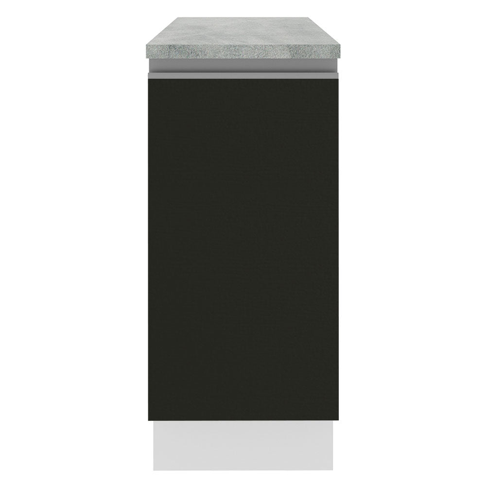 Gabinete Bajo 35 cm 1 Puerta Blanco/Negro Glamy Madesa