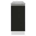 Gabinete Bajo 35 cm 1 Puerta Blanco/Negro Glamy Madesa