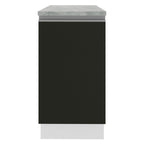 Gabinete Bajo 40 cm 1 Puerta Blanco/Negro Glamy Madesa