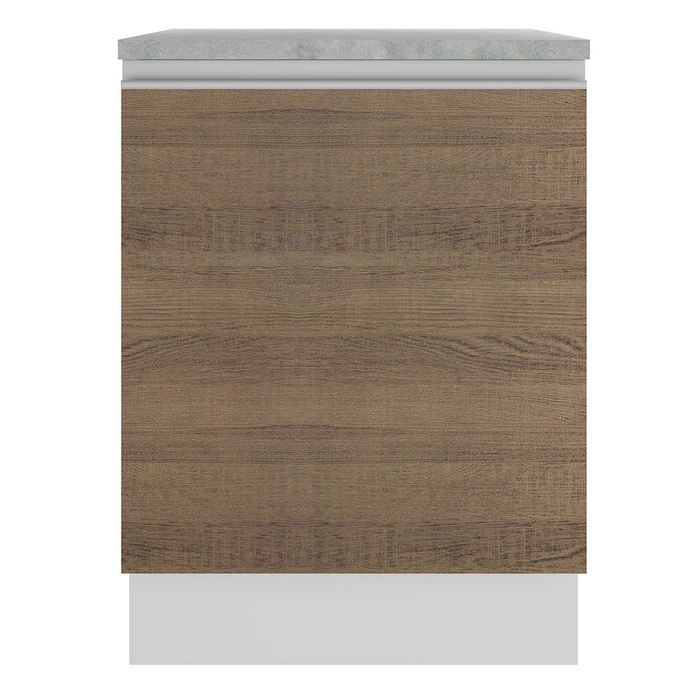 Gabinete Bajo 60 cm 1 Puerta Blanco/Marrón Glamy Madesa