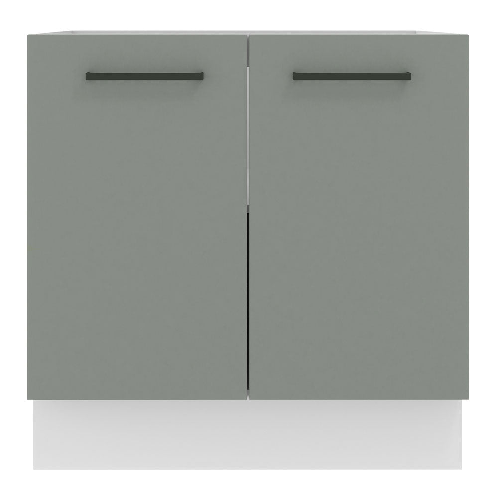 Gabinete Bajo 80 cm 2 Puertas Sin Encimera Blanco/Gris Agata Madesa