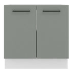 Gabinete Bajo 80 cm 2 Puertas Sin Encimera Blanco/Gris Agata Madesa