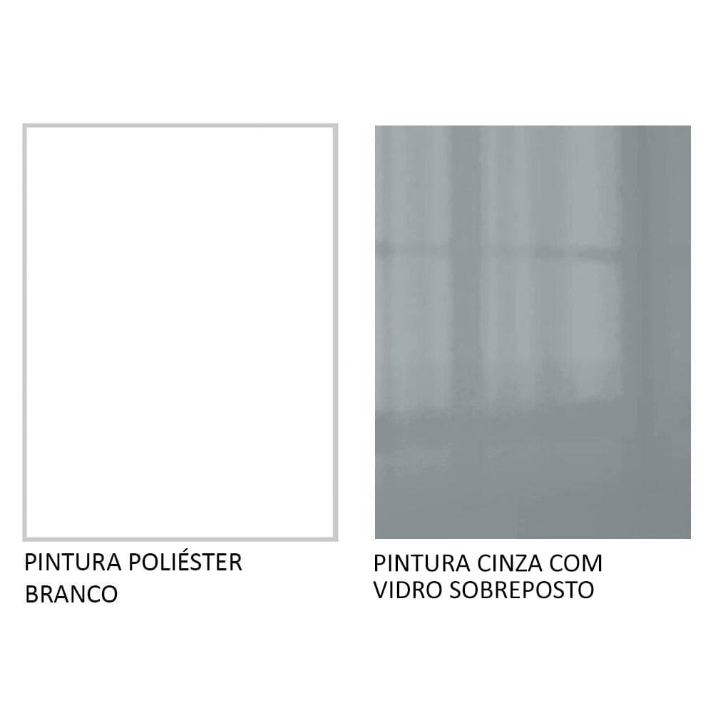 Gabinete Bajo 80 cm 2 Cajones Blanco/Gris Lux Madesa