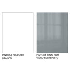 Gabinete Bajo 80 cm 2 Cajones Blanco/Gris Lux Madesa