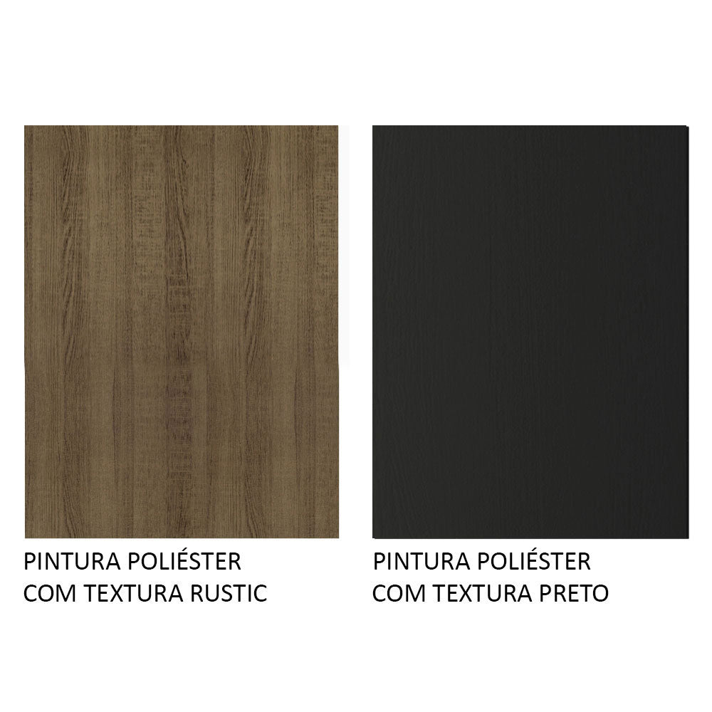 Gabinete Bajo para Fregadero 120 cm 2 Puertas Marrón/Negro Glamy Madesa