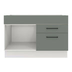 Gabinete Bajo para Fregadero 120 cm 1 Puerta 2 Cajones Sin Encimera Blanco/Gris Agata Madesa