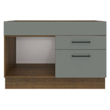 Gabinete Bajo para Fregadero 120 cm 1 Puerta y 2 Cajones (Sin Encimera ni Fregadero) Agata Marrón/Gris