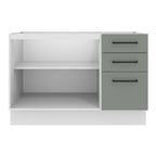 Gabinete Bajo para Fregadero 120 cm 2 Puertas 3 Cajones Sin Encimera Blanco/Gris Agata Madesa