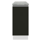 Gabinete Bajo 35 cm 1 Puerta Blanco/Negro Glamy