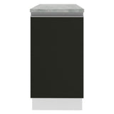 Gabinete Bajo 40 cm 1 Puerta Glamy Blanco/Negro