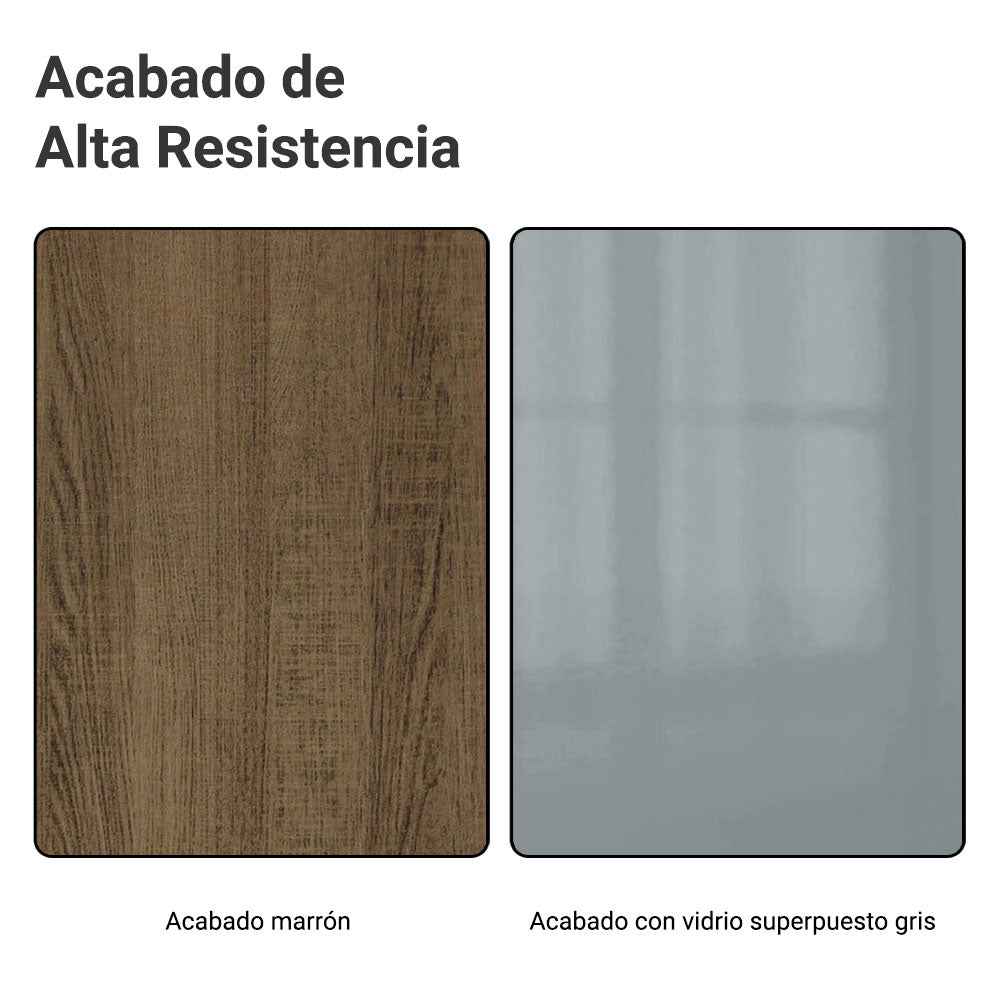 Gabinete Bajo de Cocina 60 cm 3 Cajones Marrón/Gris Lux Madesa
