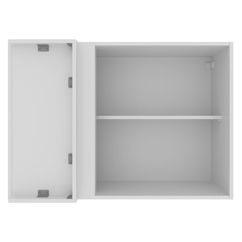 Gabinete Superior Esquinero 94 cm 1 Puerta Blanco/Negro Glamy Madesa