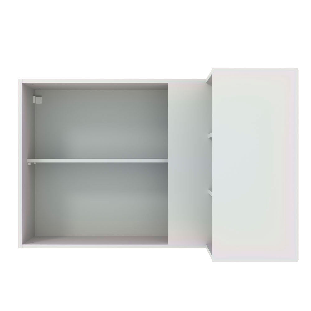Gabinete Superior Esquinero 166 cm 1 Puerta 3 Nichos Blanco/Negro Glamy Madesa