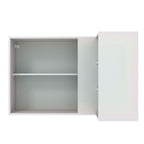 Gabinete Superior Esquinero 166 cm 1 Puerta 3 Nichos Blanco/Negro Glamy Madesa
