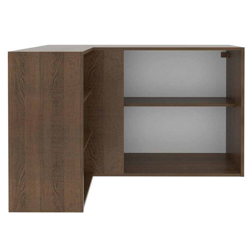 Gabinete Superior Esquinero 166 cm 1 Puerta 3 Nichos Marrón/Negro Glamy Madesa
