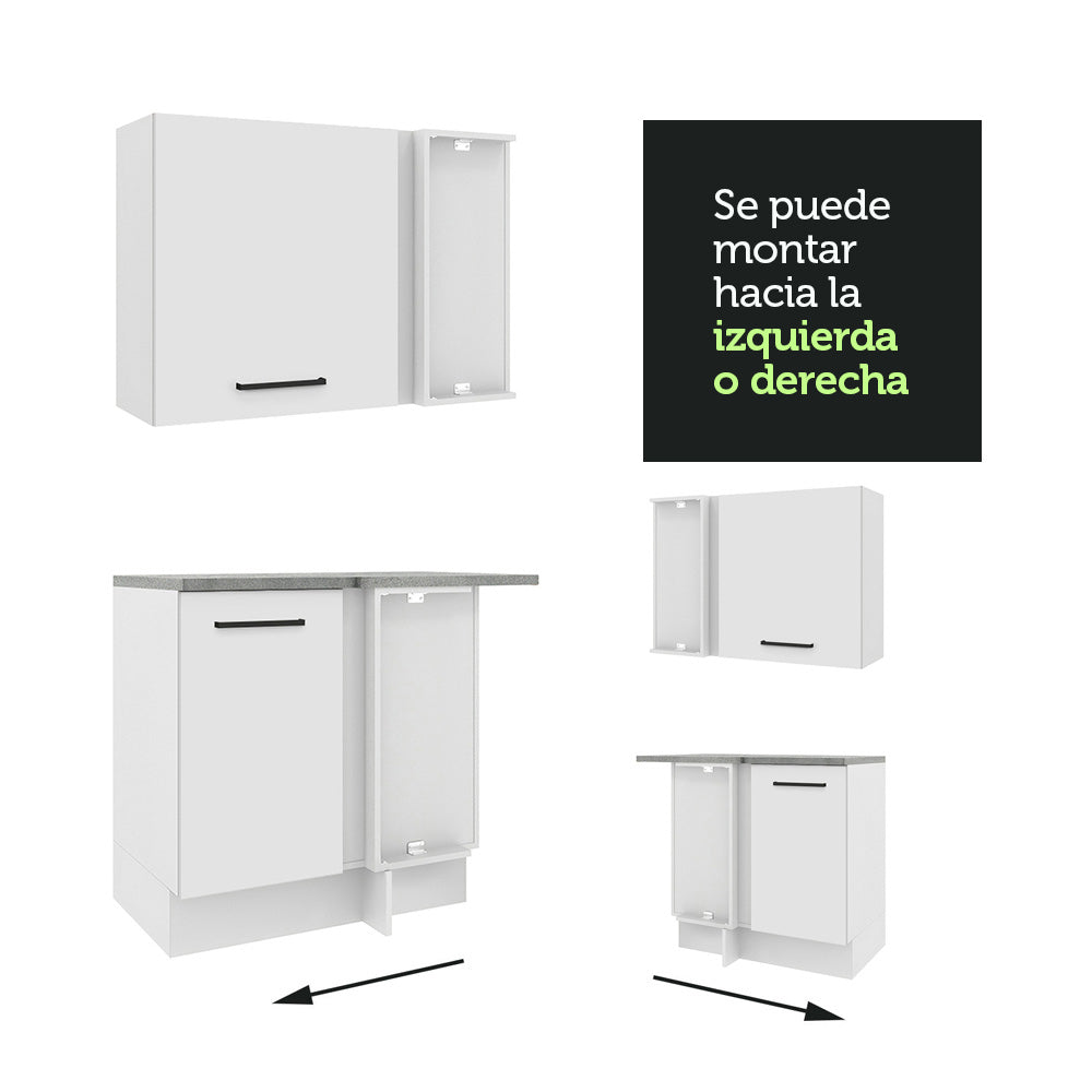 Cocina Integral Esquinera 479cm Blanco Agata 01