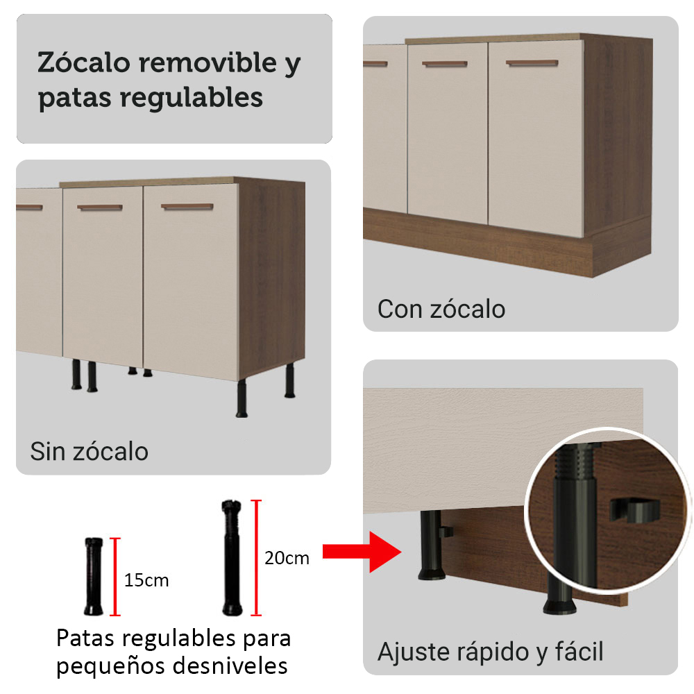 Cocina Integral 549cm Marrón/Crema Agata 01
