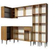 Cocina Integral Esquinera 293cm Marrón Emilly Line 06