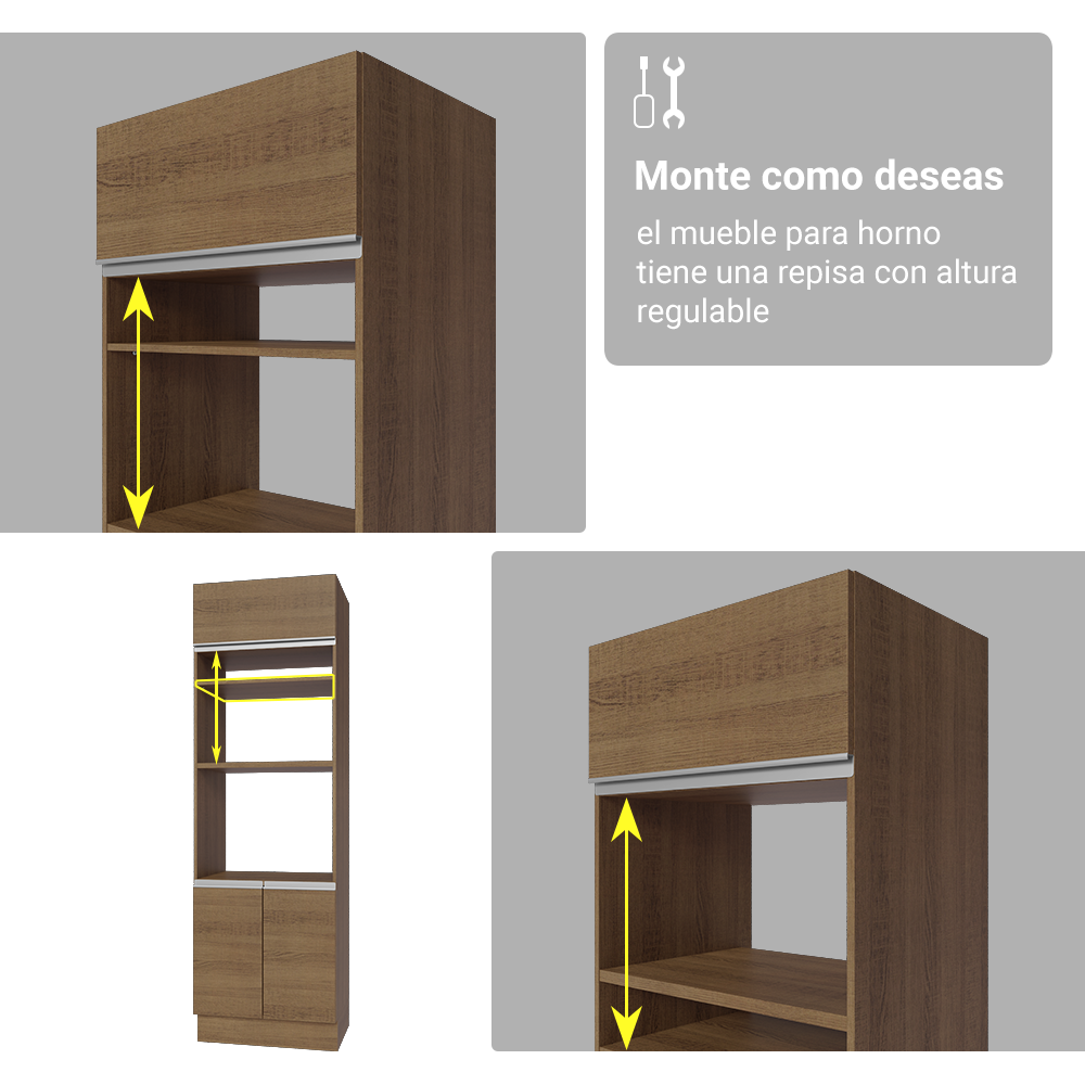 Cocina Integral 549cm Marrón Glamy 01