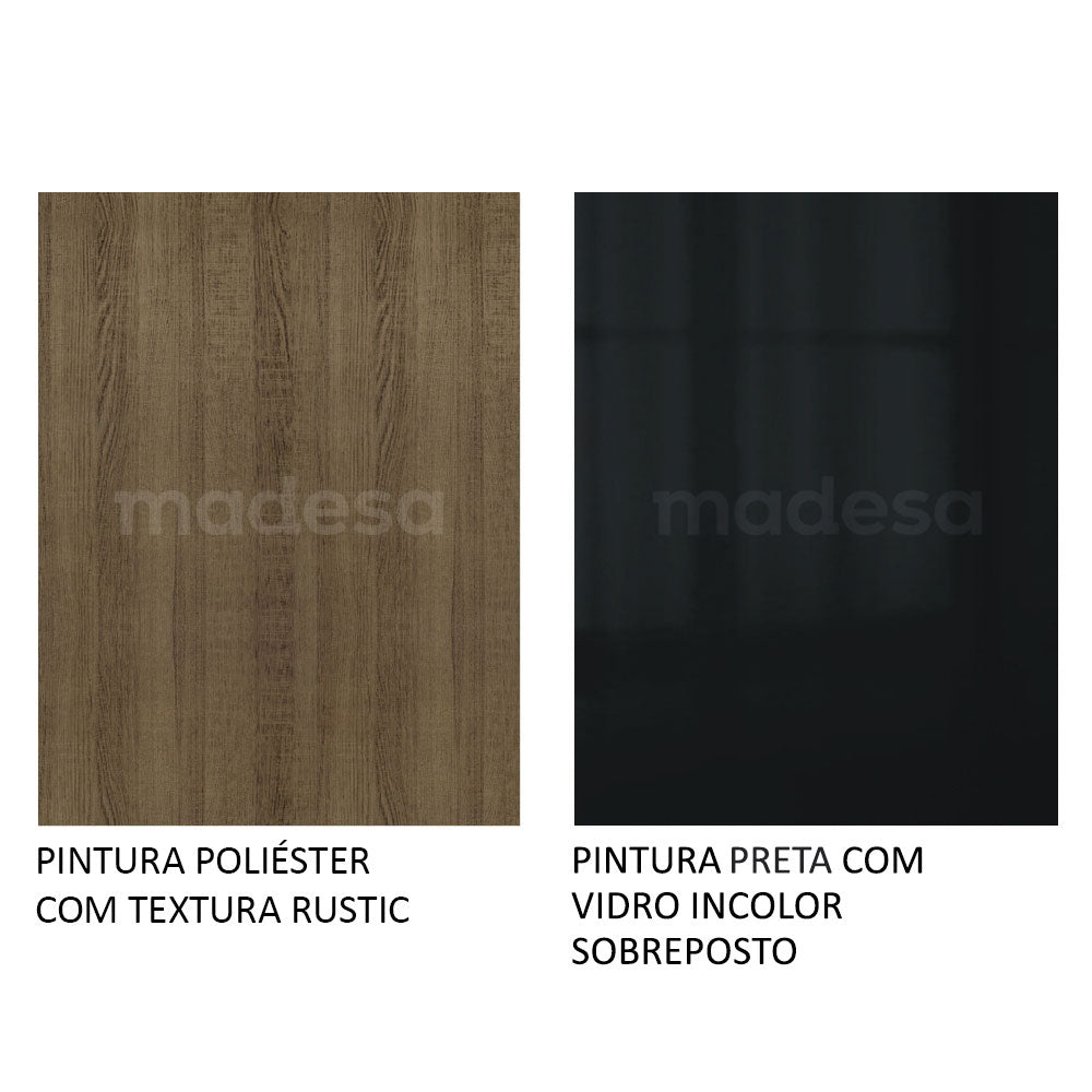 Cocina Integral Esquinera 546cm Marrón/Negro Lux 01