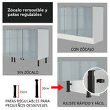 Cocina Integral Esquinera 546 cm Lux Blanco/Gris 03