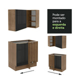 Cocina Integral Esquinera 546cm Marrón/Negro Lux 05
